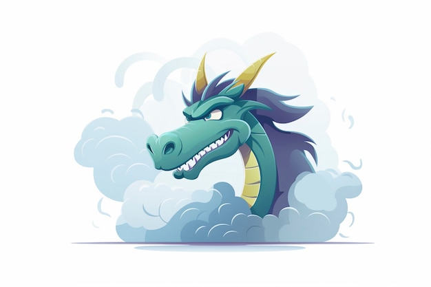 Free photo cartoon smoke with dragon