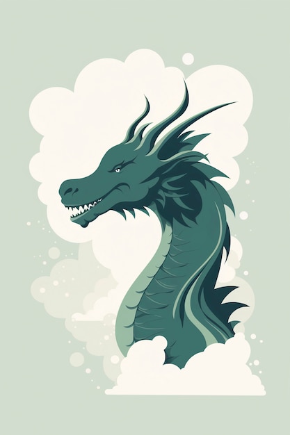 Free photo cartoon smoke with dragon