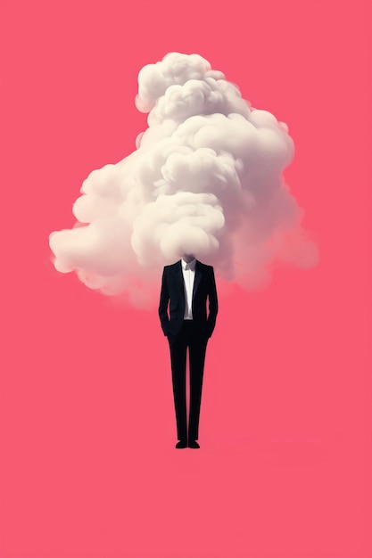 Free photo cartoon smoke with man