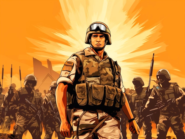 Free Photo cartoon soldier with combat war