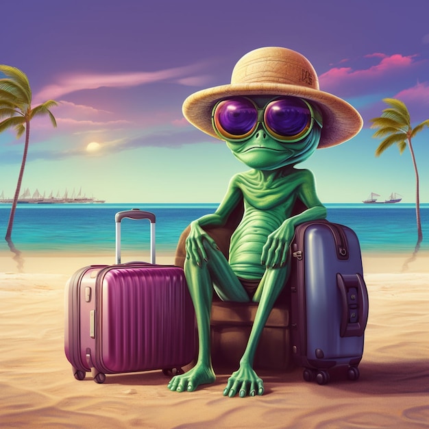 Free Photo cartoon style character traveling