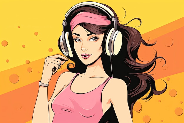 Free photo cartoon style character wearing headphones