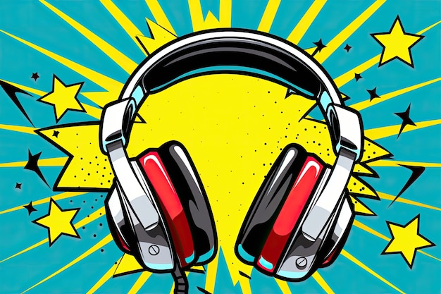 Free photo cartoon style headphones