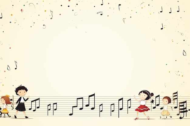 Cartoon style musical notes background