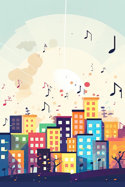 Cartoon style musical notes background