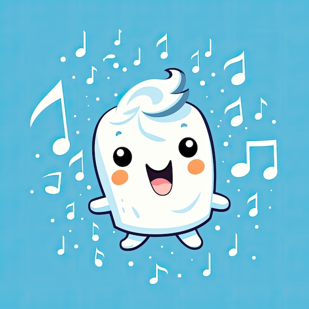 Free Photo cartoon style musical notes