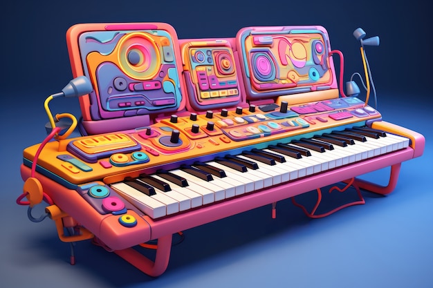 Cartoon style piano