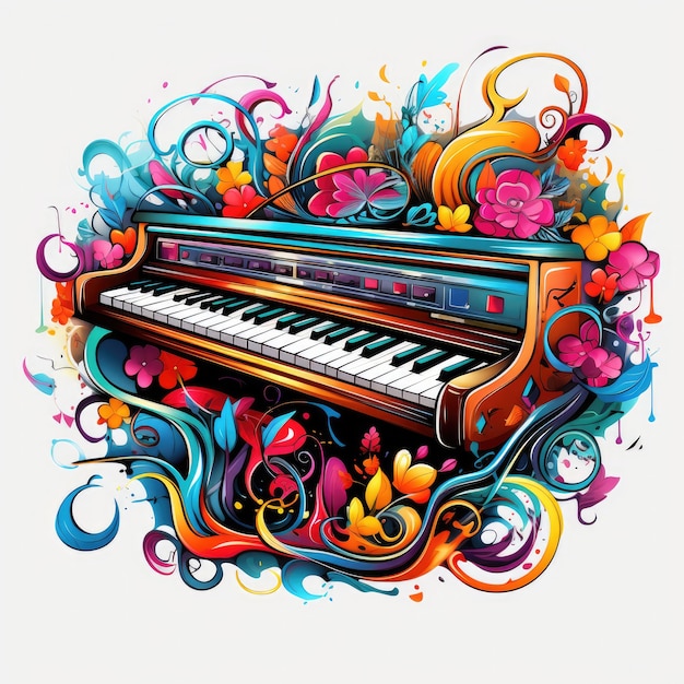 Free photo cartoon style piano