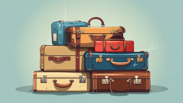 Free Photo cartoon style traveling concept with baggage