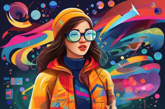 Free Photo cartoon woman wearing glasses