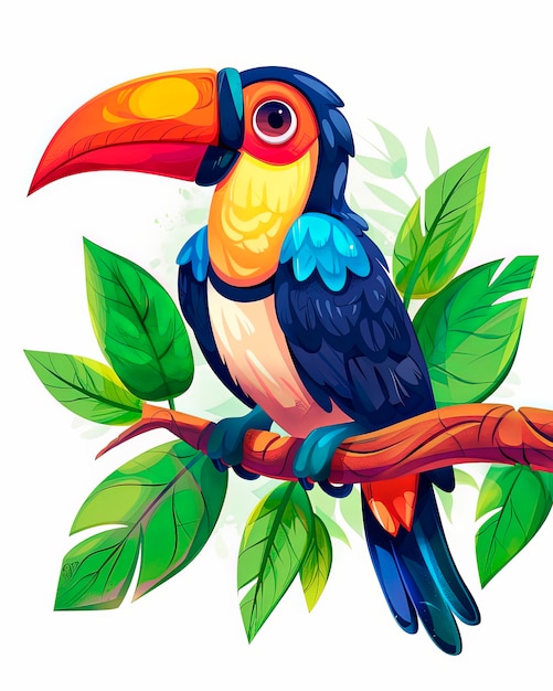 Free photo cartoony bird illustration