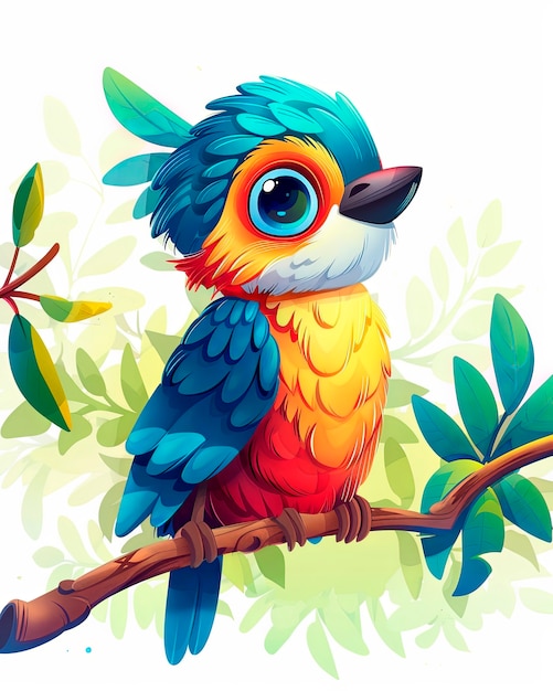 Free Photo cartoony bird illustration