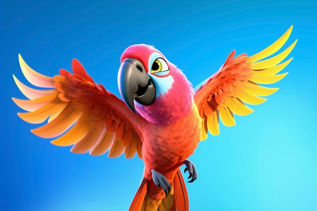 Free Photo cartoony parrot in studio