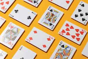 Free photo casino cards on yellow background