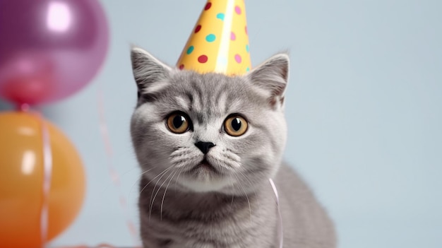 Free Photo a cat with a festive hat