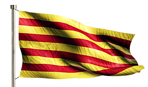 Catalonia National Flag Isolated 3D White Background