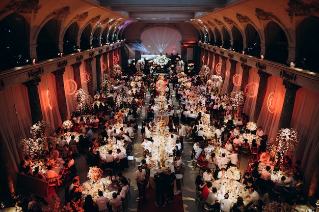 Free Photo celebration hall with full of guests