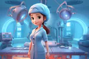 Free photo celebration of labour day with 3d cartoon portrait of working woman