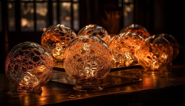 Celebration of luxury with crystal glass collection generated by AI