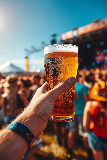 Free photo celebration of oktoberfest with lots of beer