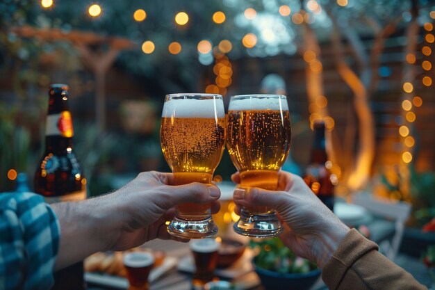 Celebration of oktoberfest with lots of beer