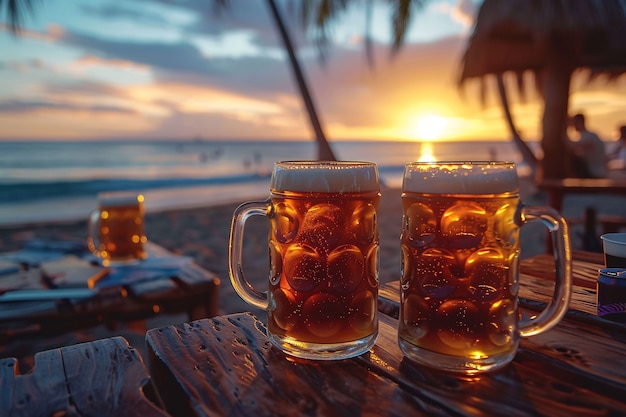 Free photo celebration of oktoberfest with lots of beer