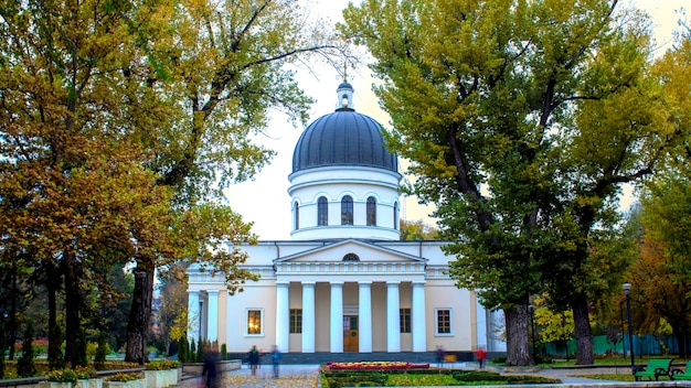 Free photo central nativity cathedral in chisinau, moldova