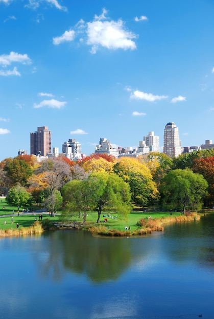 Central Park lake Autumn