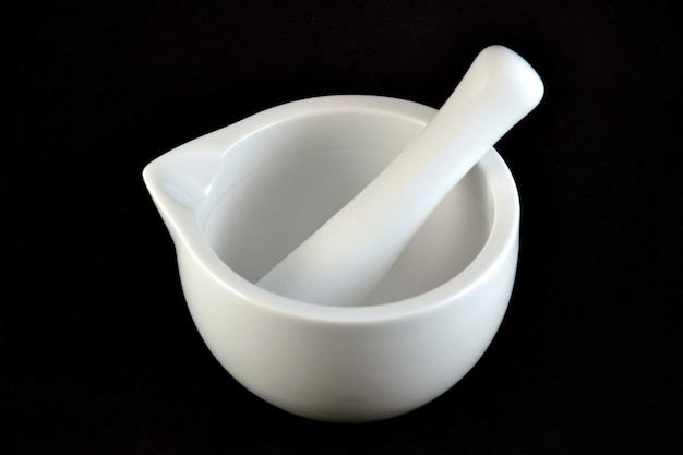 "Ceramic mortar and pestle"