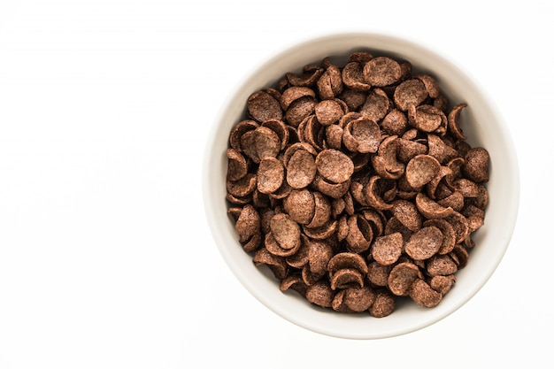 Free Photo cereals chocolate in white bowl