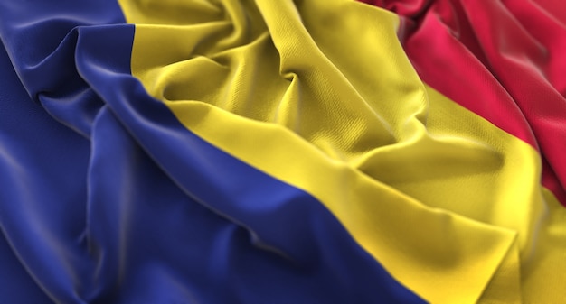 Free photo chad flag ruffled beautifully waving macro close-up shot