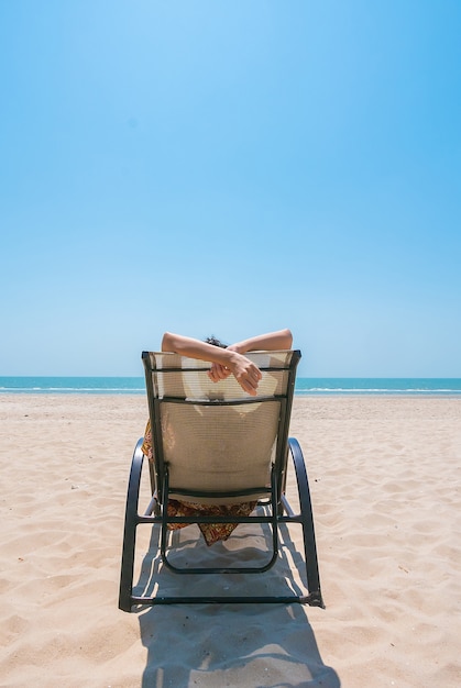 Free Photo chair white young summer shore