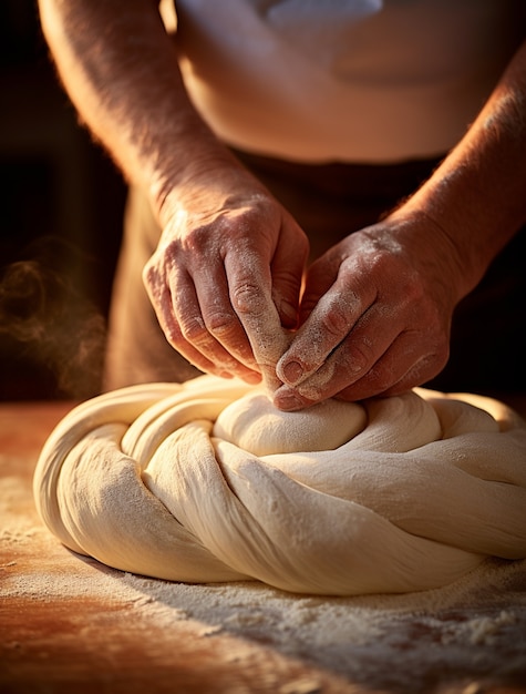 Challah dish for hanukkah on table