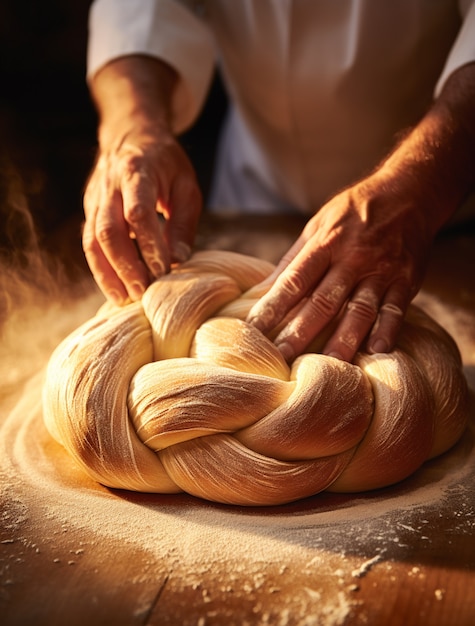 Challah dish for hanukkah on table