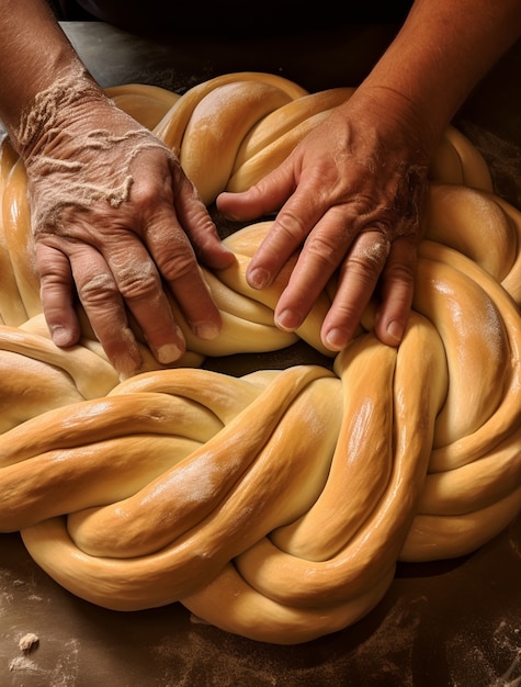 Challah dish for hanukkah on table