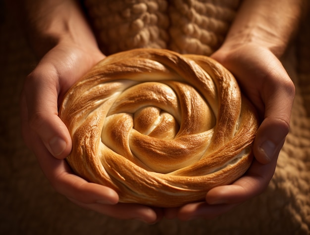 Challah dish for hanukkah on table