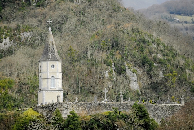 Chapel tower located at an ancient cemetery in south of France