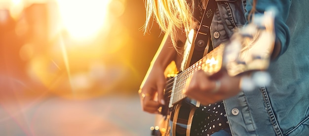 Free Photo character playing electric guitar