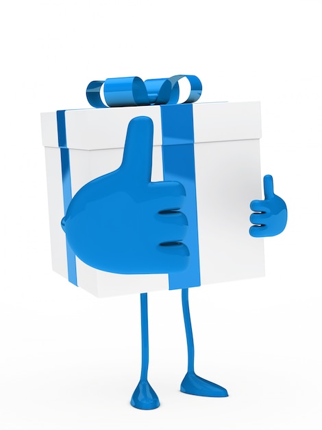 Free Photo character with a big hand showing thumbs up