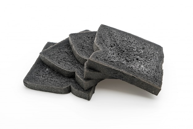 charcoal bread on white