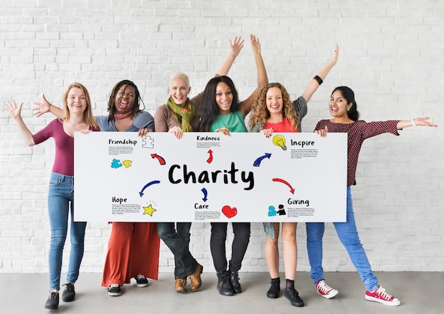 Free photo charity donations help support giving community concept