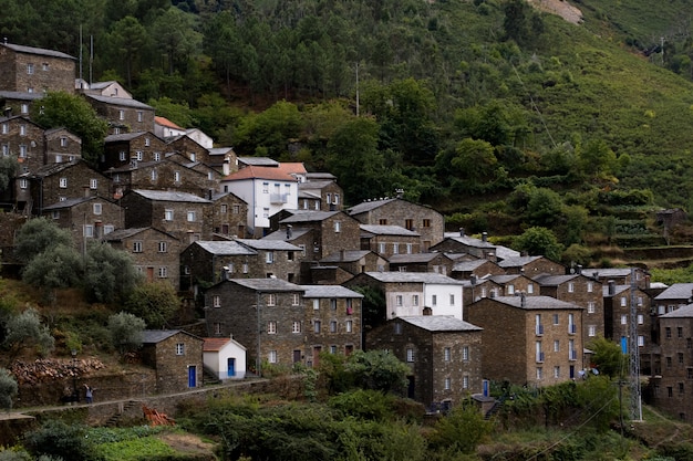 Free Photo charming mountainous village among the greenery in piodao, portugal