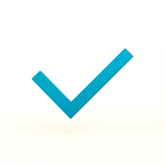 Free Photo check mark icon front side in white background