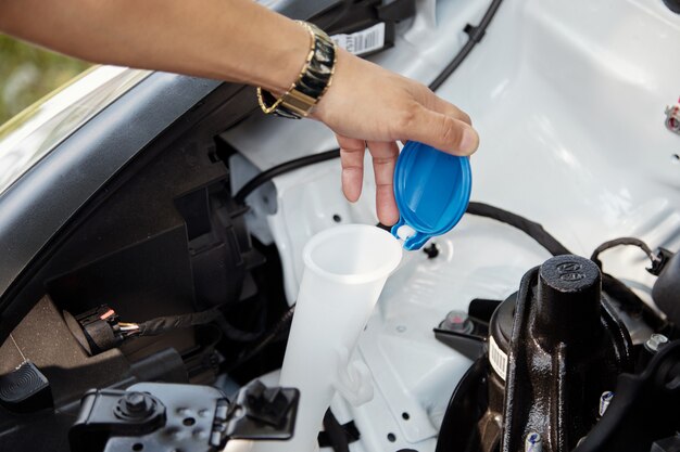 Checking windshield washer level