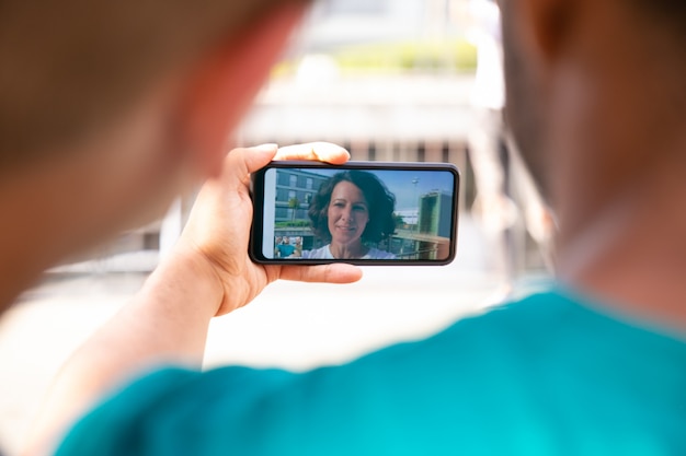 Free Photo cheerful friends during video chat