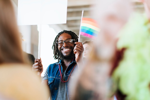 Free Photo cheerful gay pride and lgbt festival