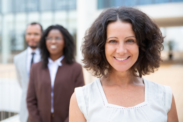 Free Photo cheerful multiracial business team