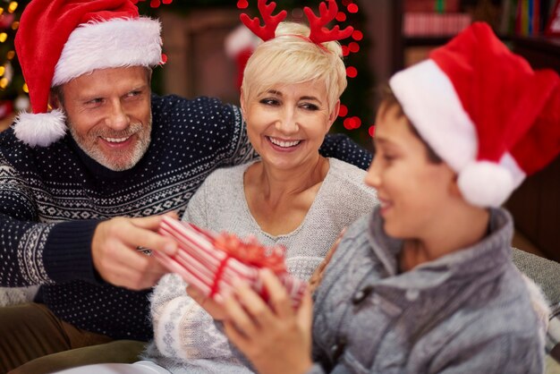 Cheerful parents with their an only child