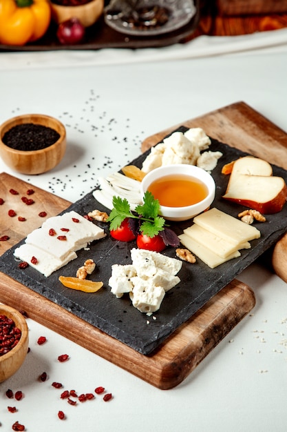 Free photo cheese plate on the table