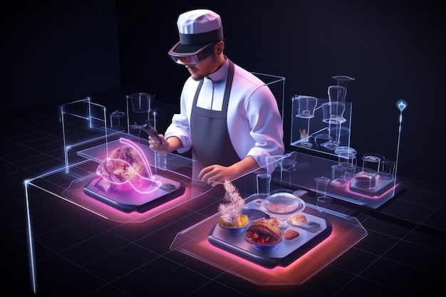 Chef using ar technology in his profession